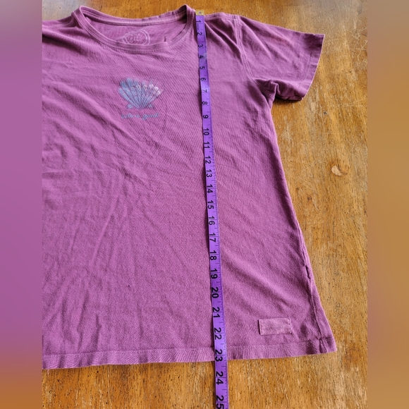 Life is Good Purple Seashell Tshirt - Size Medium - Picture 4 of 5